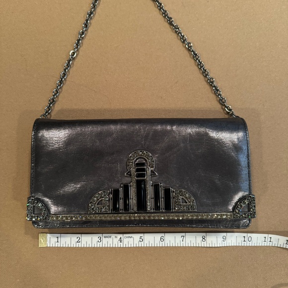 Etro Silver Metallic Shoulder Bag with Chain - Picture 6 of 13